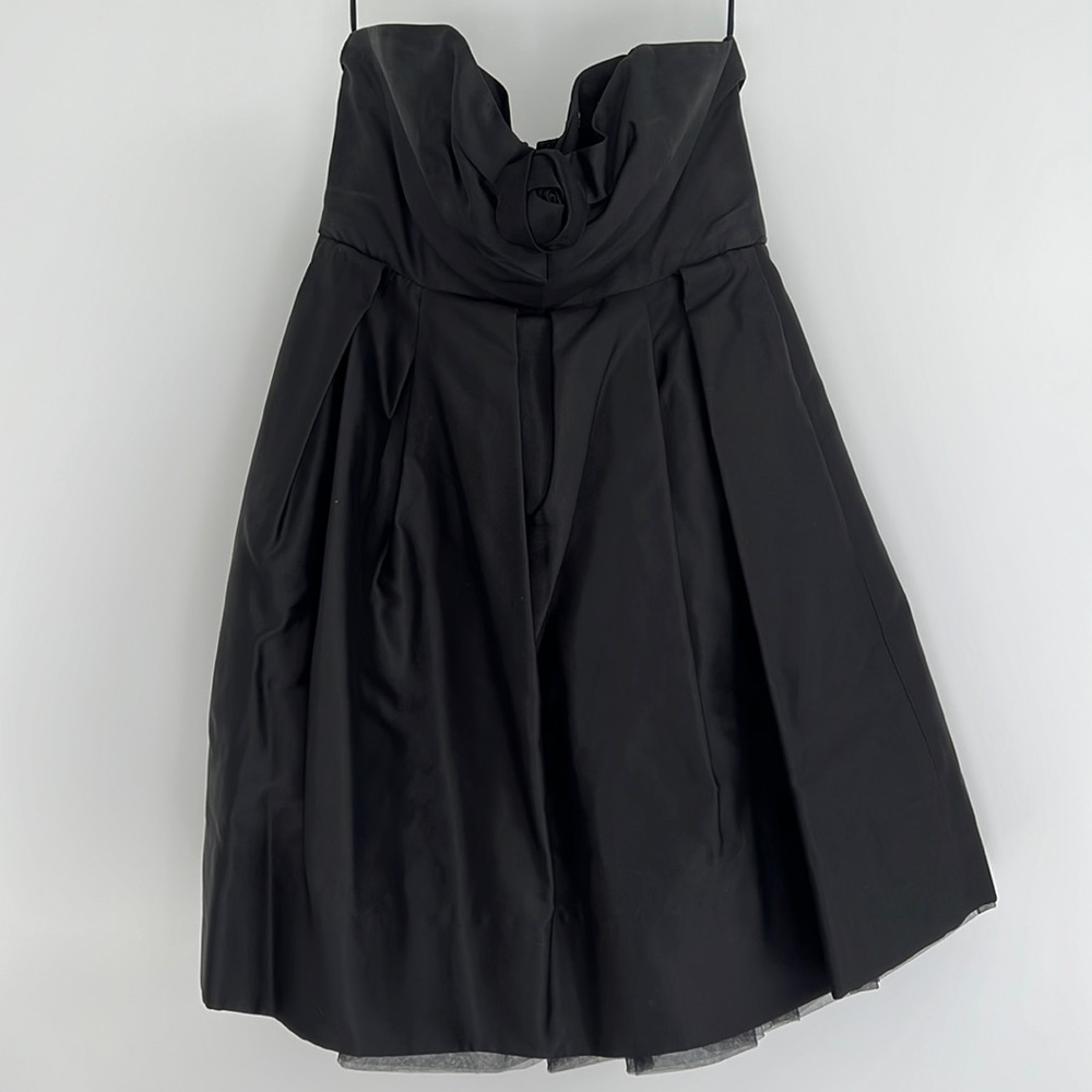 Jill Stuart Black rosette strapless bustier corset dress size 4